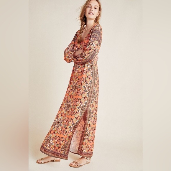 Farm Rio for Anthropologie Clarabella Maxi Floral Dress 🌻 XS - Picture 7 of 16